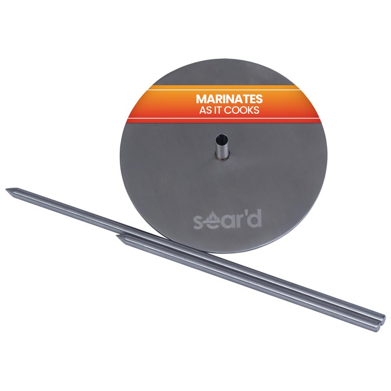 SEAR'D Stainless Vertical Skewer Barbecue Spit Skewer Grill BBQ - Great for Tacos Al Pastor, Shawarma, Brazilian Churrasco, Whole Chickens and Many Other Delicious Dishes! - Image 1